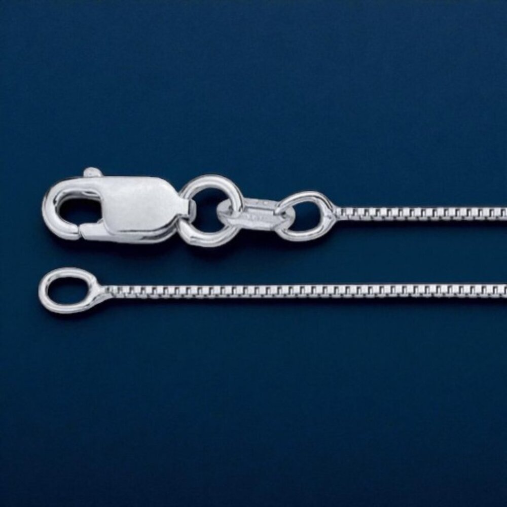 18" Venetian Box Chain in Rhodium Plated 925 Sterling Silver